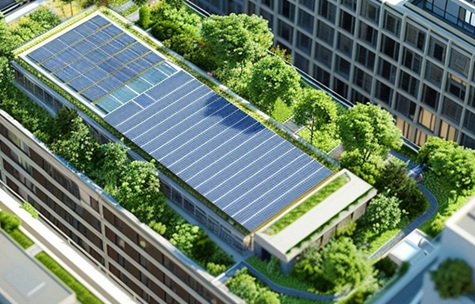 Edificio techo solar